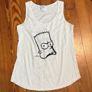 White Tank Top with Simpsons Graphic